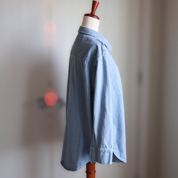 Able Crystal Oversized Denim Shirt Womens XL Closet Staple Travel - Picture 5 of 7